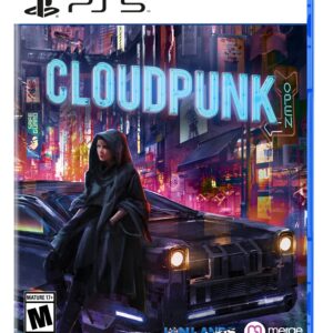 Cloudpunk PS5 cover art featuring neon-lit cityscape and flying vehicles