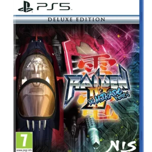 Raiden IV x MIKADO Remix Deluxe Edition PS5 cover art featuring spacecraft and bullet-hell action