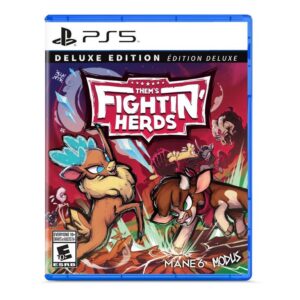 Thems Fightin Herds Deluxe Edition PS5 cover art featuring characters